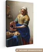Schilderijen op canvas - Het melkmeisje 40x60 - Kamer decoratie accessoires - Johannes Vermeer schilderij woonkamer - Wanddecoratie slaapkamer - Muurdecoratie keuken - Wanddoek oude meesters interieur - Woondecoratie huis - Woonaccessoires