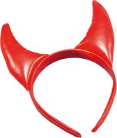 Halloween diadeem - duivel hoorntjes - rood - vinyl - tiara/haarband