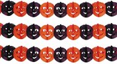 Halloween/horror thema feestslinger - 3x - pompoen - papier - 300 cm - griezelige pompoen versiering