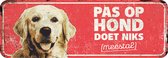D&d Home - Waakbord - Hond - Waarschuwingsbord Golden Retriever Nl 40x13x0,3cm Rood - 1st