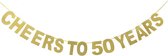 Cheers to 50 Years gouden glitter banner - slinger - 50 - jubileum - sarah - abraham - cheers to 50 years