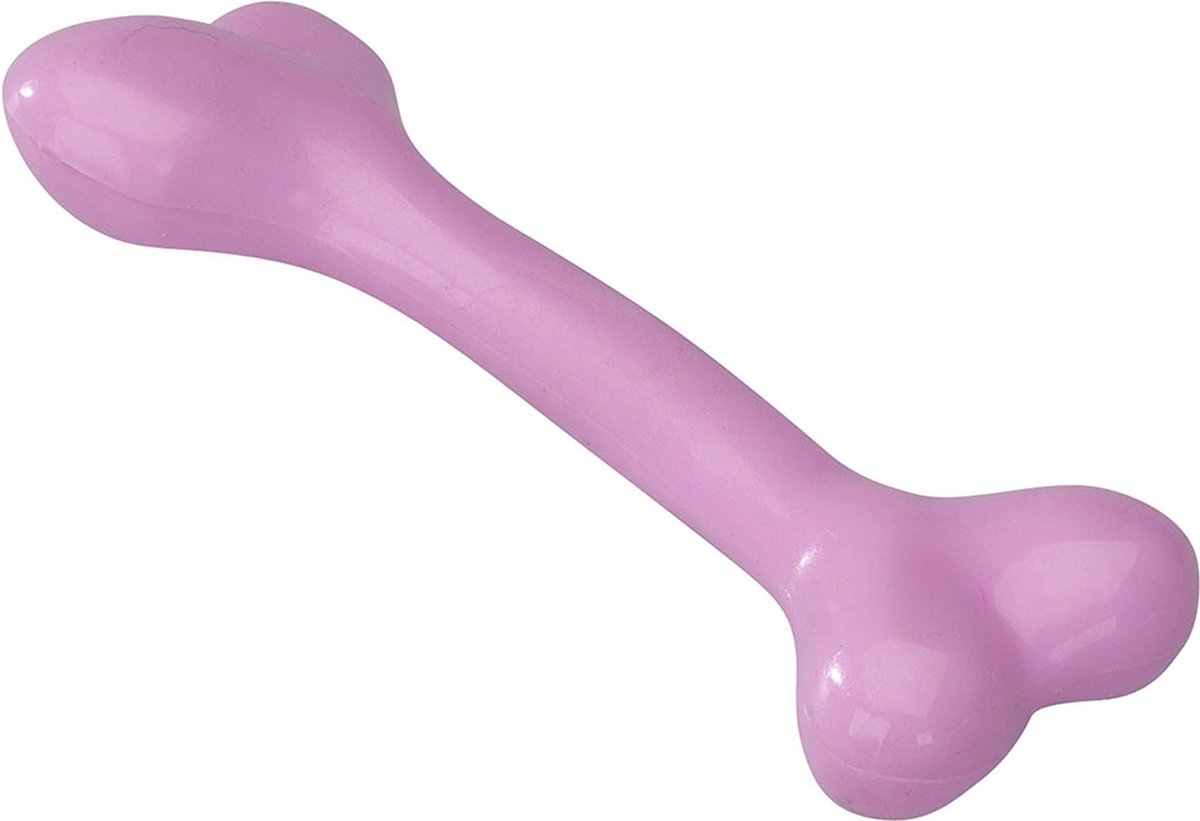 Ebi – Speelgoed Voor Dieren – Hond – Rubber Been Met Aarbeien Smaak M – 17,75cm Roze – 1st