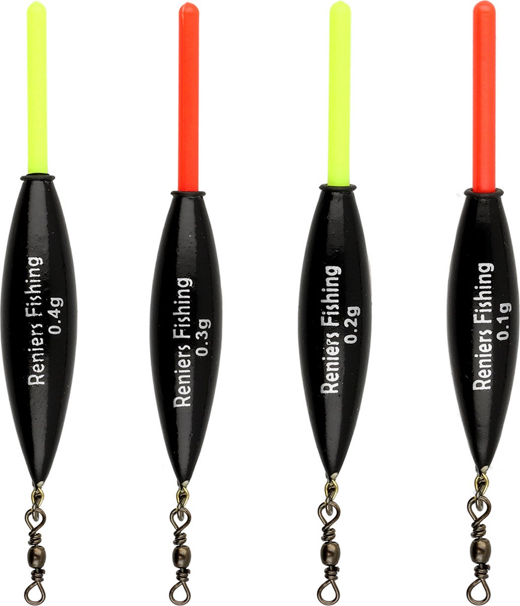 Reniers Fishing Dobber RF N12 – Inline Dobber met Verwisselbare Antenne voor Ondiep en Stromend Water - Kleur: rood,Maat: 0.10g