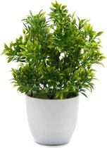 Kunstplanten Mini Plastic Eucalyptus Planten voor Huisdecoratie Nep Plant Kunstmatige Plastic Planten met Witte Vaas