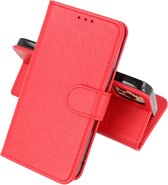 Zakelijke Book Case Telefoonhoesje - Portemonnee Hoesje - Geschikt voor iPhone 15 Pro - Rood