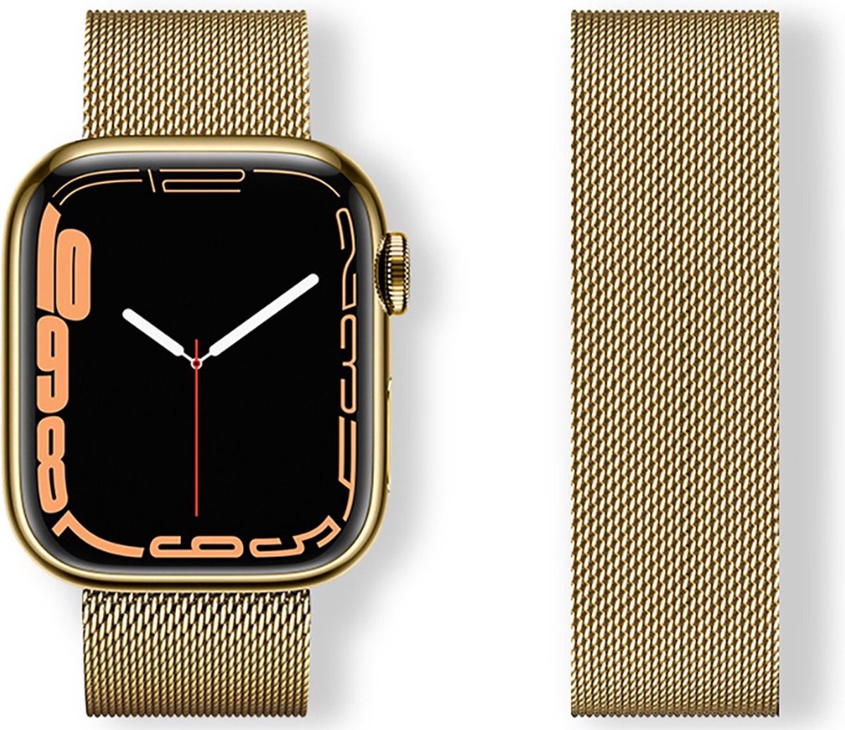 Gerrey® Milanees bandje geschikt voor Apple Watch - Goud Magneet Sluiting - 42/44/45/49 mm - Gerrey - Series 1 2 3 4 5 6 SE 7 8 - Geschikt voor Apple Watch