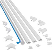 Goulotte de câbles Micro+ autocollante, guide-câbles semi-circulaires 20x10 mm 4 x 1 m de longueur blanc