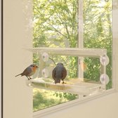 The Living Store Vogelvoederbak voor raam - Transparant acryl - 30 x 14.5 x 5 cm - Inklapbaar