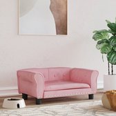 The Living Store Hondenbank - fluweel - roze - 70x45x30 cm - tot 50 kg