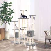 The Living Store Kattenmeubel - Alles-in-één - 112x48x145cm - Lichtgrijs