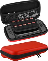Hoes Geschikt voor Nintendo Switch Lite Case Hoesje Met Koord - Bescherm Hoes Geschikt voor Nintendo Switch Lite Hoes Hard Cover - Rood