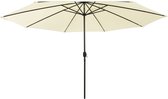 The Living Store Parasol LED-Verlichting - Tuinparasol 400x267 cm - Zand - Polyester - Metaal