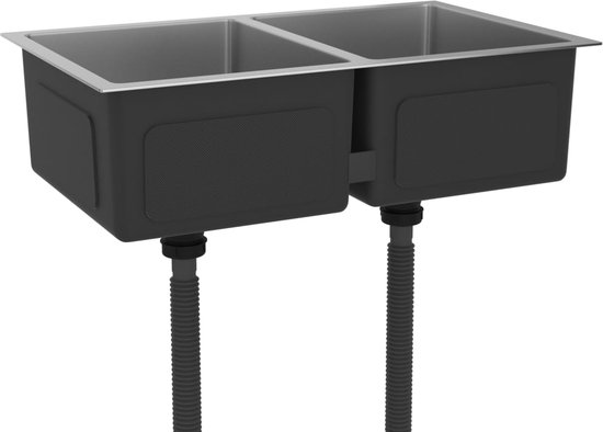 Évier avec drain en acier inoxydable