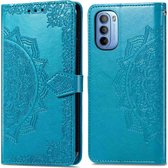 iMoshion Hoesje Geschikt voor Motorola Moto G14 Hoesje Met Pasjeshouder - iMoshion Mandala Bookcase - Turquoise