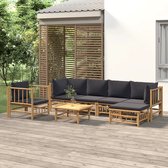 The Living Store Tuinset Bamboe - Modulair ontwerp - Comfortabele zitting - Praktische tafel - Duurzaam materiaal
