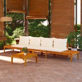 The Living Store Banc de jardin en bois avec table - 175 x 66 x 60 cm - Bois d'acacia Massief