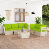 The Living Store Pallet loungeset 6-delig - 60x60x65 cm - geïmpregneerd vurenhout