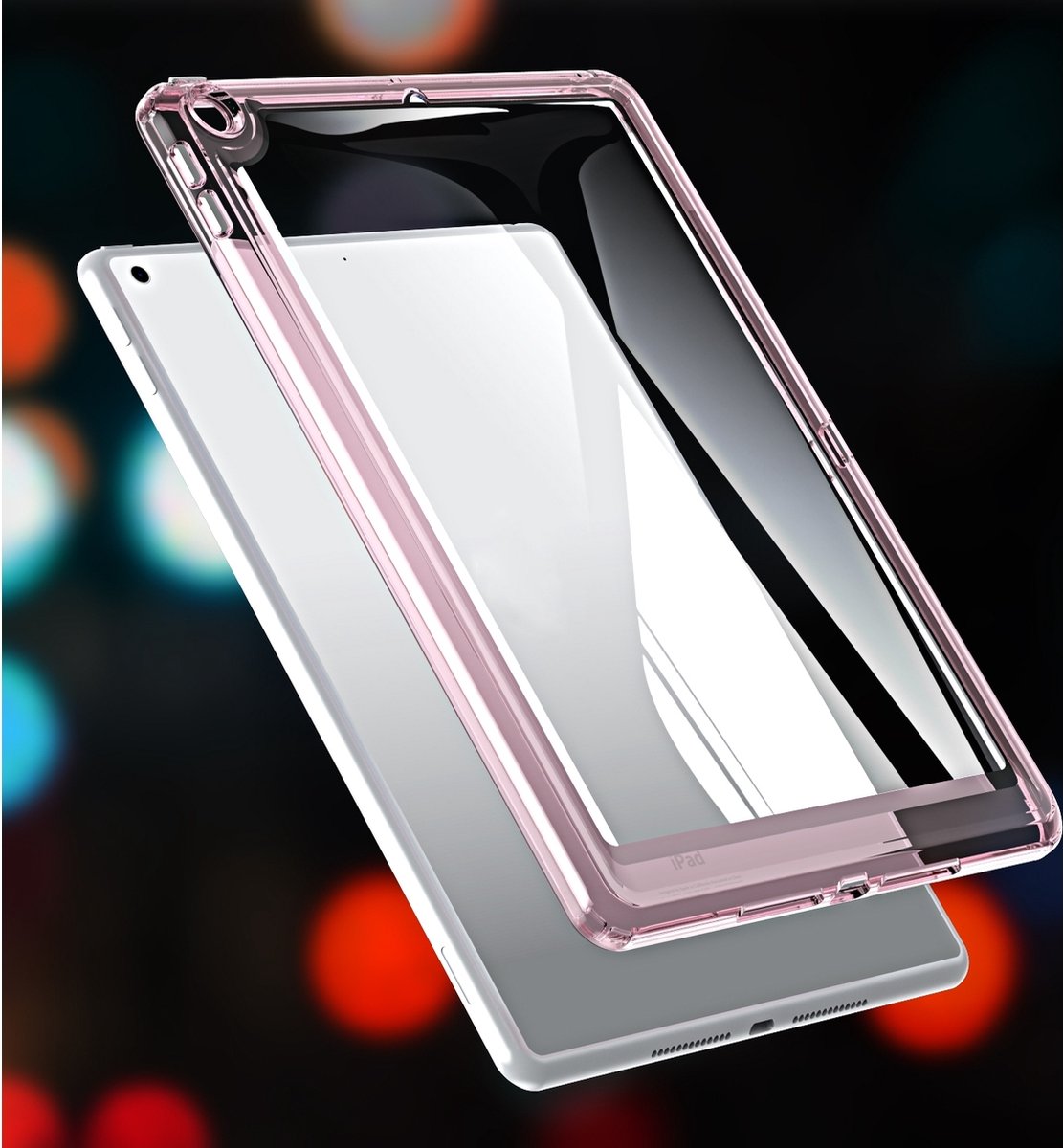 Mobigear Tablethoes geschikt voor Apple iPad 7 (2019) Hardcase Backcover | Mobigear Crystal | iPad 7 (2019) Case | Back Cover - Transparant / Roze