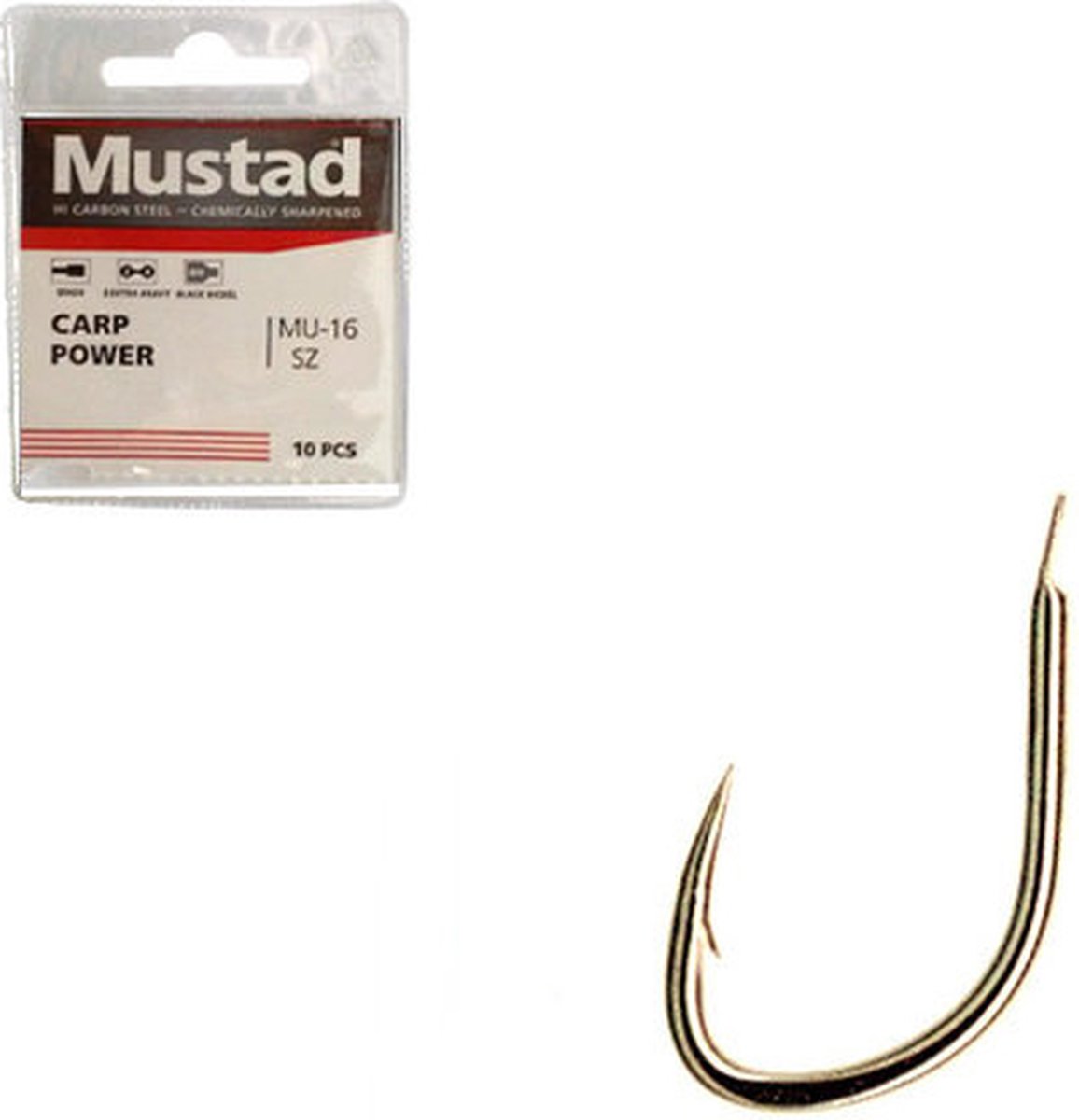 Mustad MU-16 Carp Power Spade-Barbed (10 pcs) 8