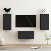 The Living Store Televisiekast TV-meubel - Zwart - 60 x 30 x 30 cm - Montage vereist - 1 x tv-meubel (L) - 2 x tv-meubel (M)
