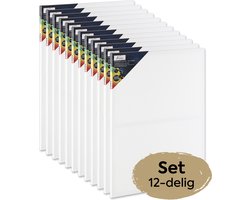 Schildersdoeken set 12pcs - formaat 50x70 cm - Canvas Schildersdoek voor acryl-, olie- en aquarelverf - hoge kwaliteit canvas - perfect voor beginners en ervaren kunstenaars - Schilderworkshop