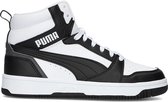 PUMA Rebound V6 Mid Jr Kinder Sneakers - Wit/Zwart - Maat 36