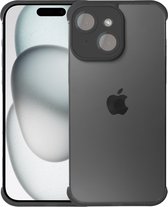 Cazy Bumper Telefoonhoesje - Geschikt voor iPhone 15 - Minimalistisch en Slank Design - Bovenkant, Onderkant en Camera Bescherming - Perfecte Pasvorm - Zwart