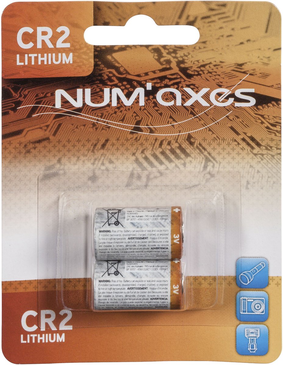 Numaxes lithium batterij cr2 (3V 2 ST)