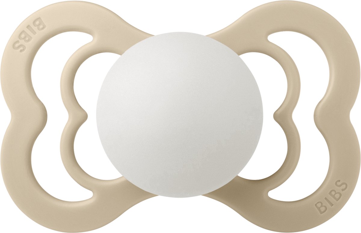 Goedkoopste BIBS Supreme Fopspeen - Maat 2 6-18 maanden - Latex – Glow in the dark Vanilla