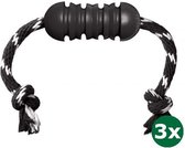 Kong extreme dental met touw zwart / wit 3x 12x5x5 cm