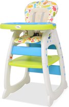 The Living Store Kinderstoel - 3-in-1 verstelbaar - Blad en 5-punts veiligheidsharnas - Comfortabel en interactief - Blauw - Groen - Wit - Kunststof en stoffen kussen - 72x62.5x106cm