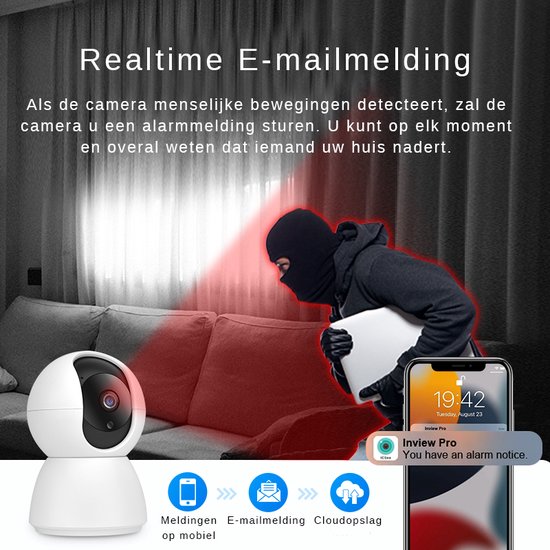 SNTIALS - 1080p Huisdiercamera met App - 32GB SD Kaart - Hondencamera - Huisdier Camera - Pet Camera Wifi Binnen - Beveiligings Camera - Beweeg en geluidsdetectie - voor Hond / Katten / Dieren / Baby - Met Handleiding van SNTIALS — afbeelding 3