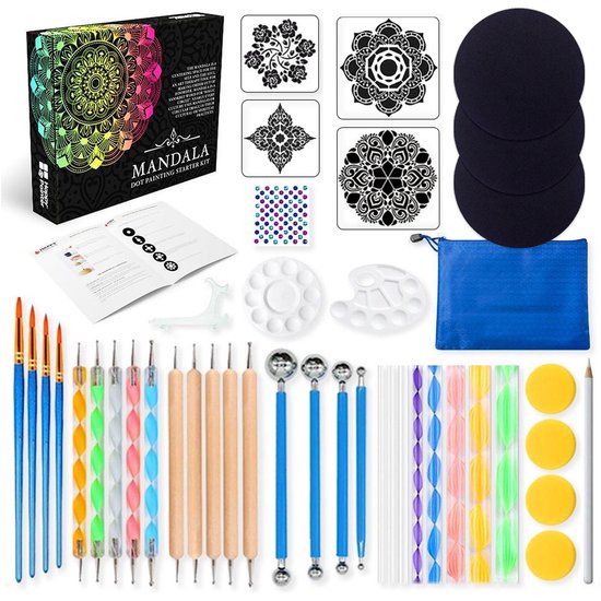 Happy Goods Mandala Dotting Tools - Nail Art Penselen - 45 Delig - Dot Painting - Knutselpakket - Nailart - Sjablonen voor Volwassenen