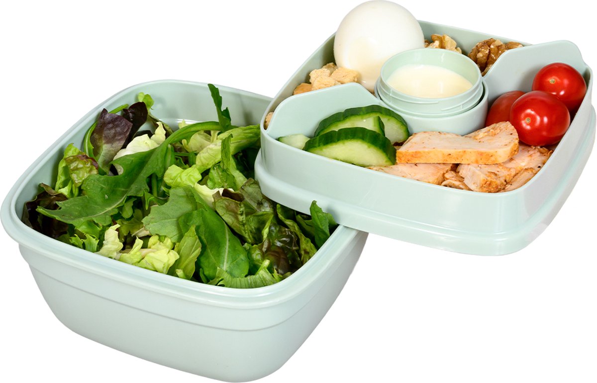 Curver lunch&go saladebox met bestek - 1.5 liter - groen
