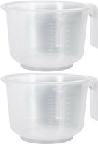 Keuken maatbeker/mengbeker - 2x - kunststof - transparant - 2500 ml