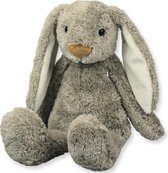 Inware pluche konijn/haas knuffeldier - grijs - zittend - 22 cm - Dieren knuffels