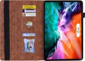 Case2go - Tablet hoes geschikt voor Apple iPad Mini 6 (2021) - Business Wallet Book Case - Met pasjeshouder - Bruin