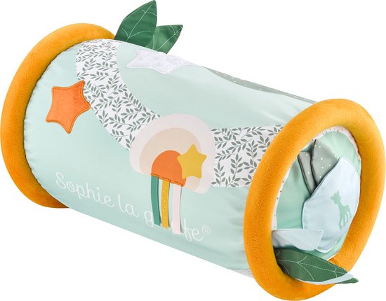 Sophie de giraf Rollin' Speelrol - Kruiprol - Baby speelgoed - Kraamcadeau - Babyshower cadeau - Vanaf 6 maanden - 42 x 24 x 24 cm - Stoffen hoes