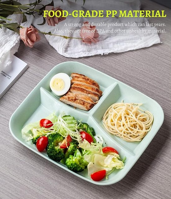 Assiette minceur divisée, assiette de perte de poids pour le contrôle des  portions de régime, assiette à dîner en porcelaine - emballage unique