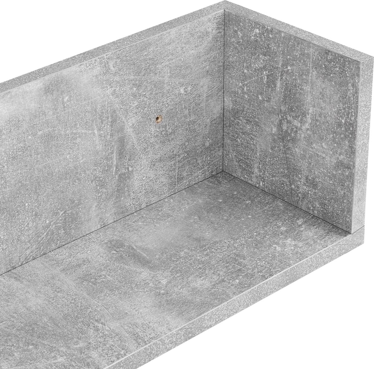 Wandplank Stefanie - Set van 2 - 75x16,5x16,5 cm - Betonkleurig - Spaanplaat - Stijlvol design