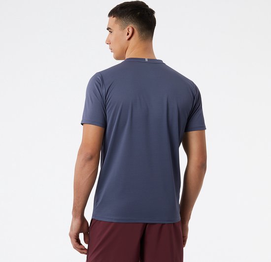 New Balance Core Run Short Sleeve Heren Sportshirt - THUNDER - Maat 2XL - New Balance