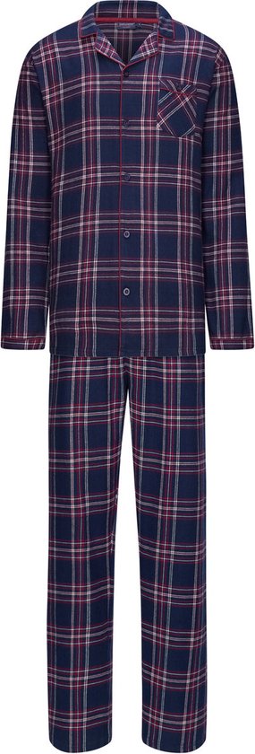 Flanellen jongens pyjama Jim - Rood - Maat - 128