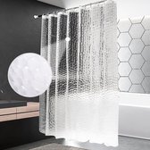 Douchegordijn, EVA-badkuip, schimmelbestendig, waterdicht, 3D, semi-transparant, milieuvriendelijk, wasbaar, met 12 roestvrije haken (180 x 200 cm)