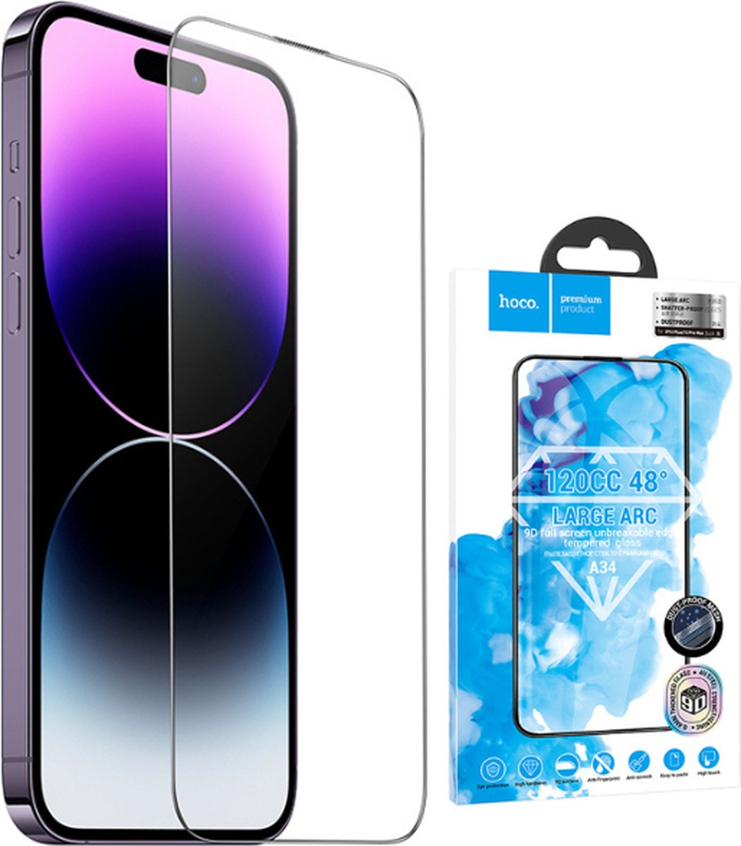 HOCO Screenprotector Geschikt voor iPhone 14 Plus en iPhone 13 Pro Max - met Versterkte randen