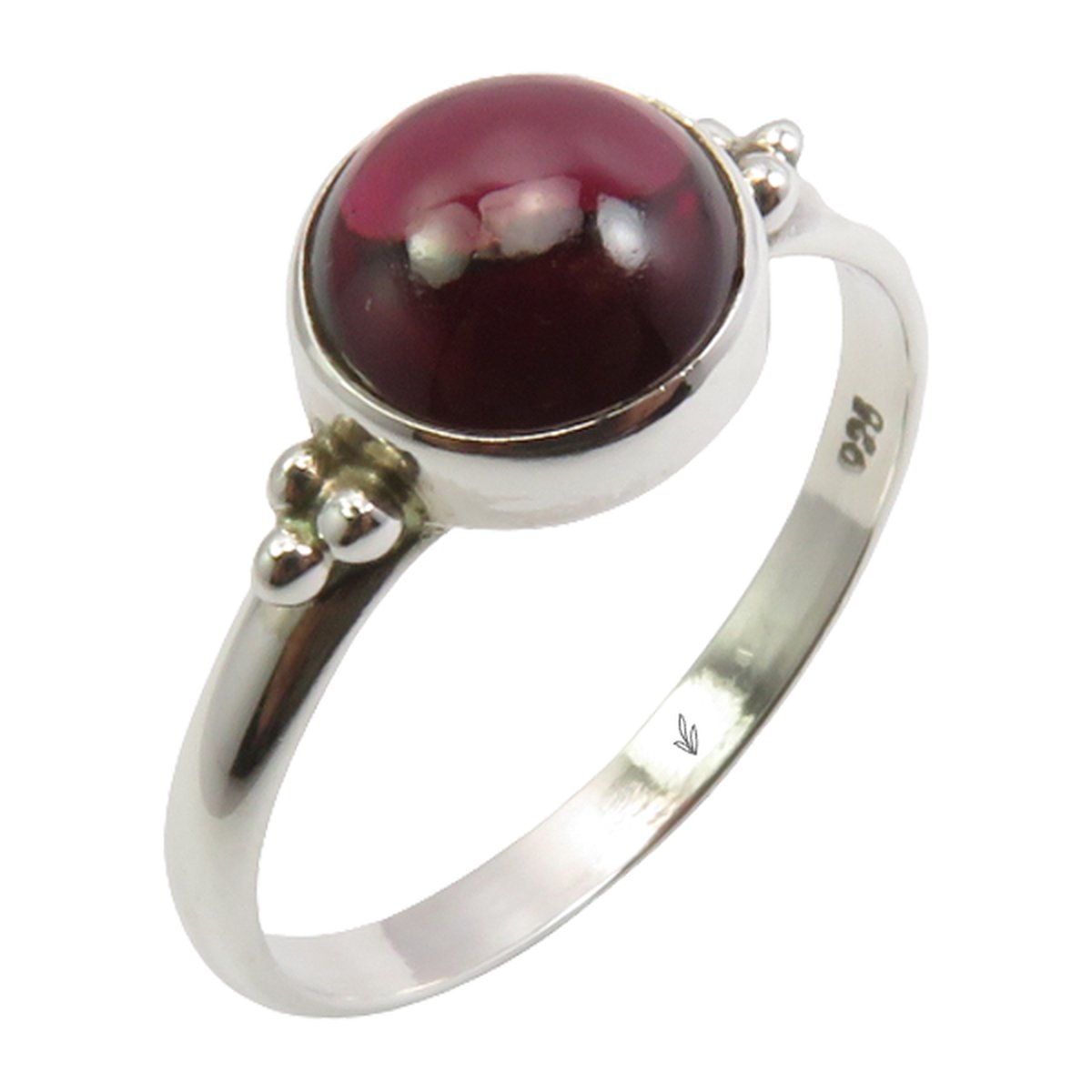 Natuursieraad - 925 sterling zilver granaat ring maat 20.00 - luxe edelsteen sieraad - handgemaakt