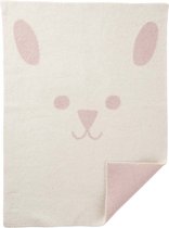 Klippan - Visage de lapin - couverture de berceau 65x90cm laine écologique - lapin