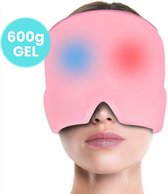 Teklama Migraine Muts - Migraine Masker - Verlichting van hoofdpijn - Langere werking door extra gel laag (600 gram) - Verkoeld & Verwarmd - Roze
