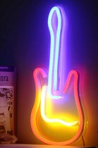 Neon verlichting Gitaar - Gitaat - Neon wandlamp - Guitar - Neon ligt - Sfeerverlichting - Neonlicht - Neon lamp - Neonverlichting - Neon verlichting - Tafellampen - Verlichting - Kindertafellampen - Kinderlamp – Kinderkamer