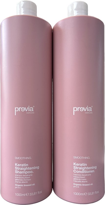 Previa Smoothing Keratin Shampooing et après-shampooing lissant (2x 1000 ml)