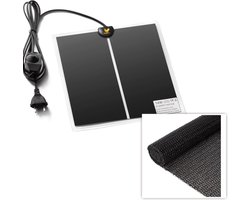 Warmtemat inclusief antislipmat - 28 x 28 cm - met regelaar en antislipmatje - 14 Watt- voor kuikens - reptielen - amfibieën - vogels